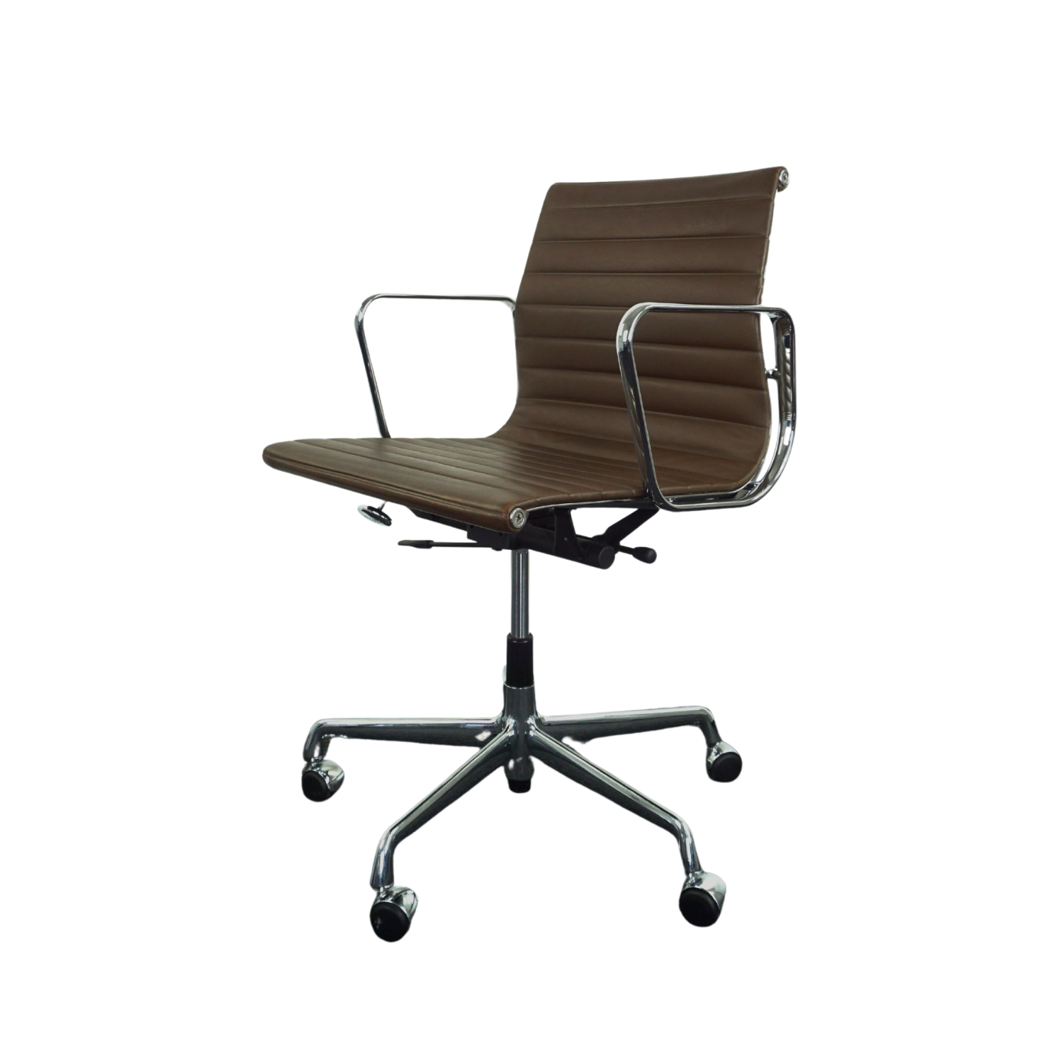 Vitra Aluminium Chair EA 117 Designstuhl Braun Leder