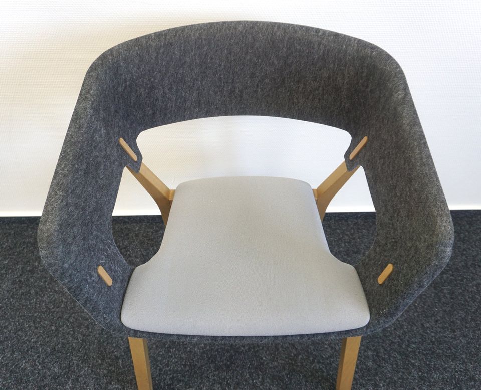 Kusch + Co Njord Design Stuhl | Filz | Anthrazit-Grau