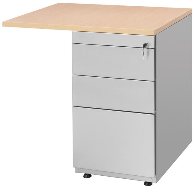 RMOffice PRO Standcontainer | 4 Schubladen | Inkl. Deckplatte mit Anbau