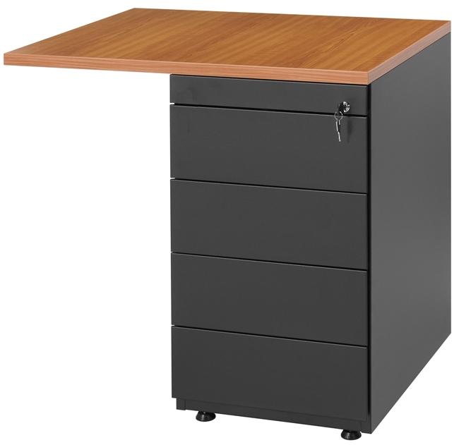 RMOffice PRO Standcontainer | 5 Schubladen | Inkl. Deckplatte mit Anbau