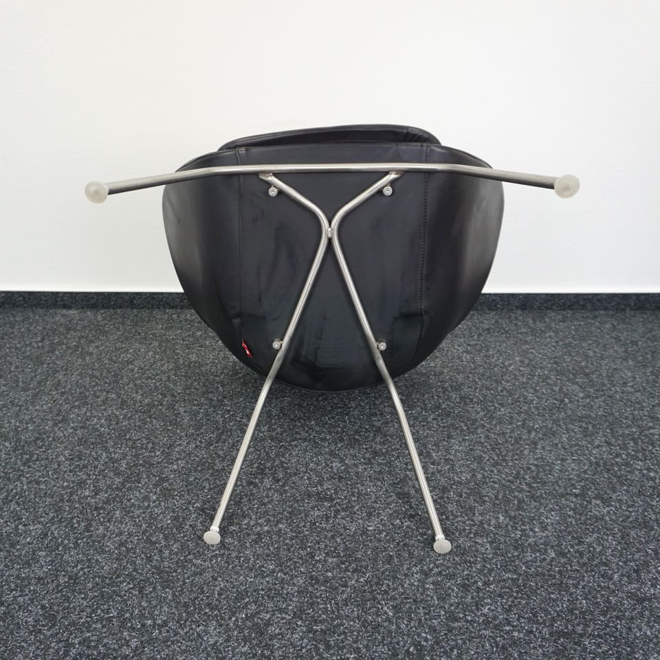 Arper Duna Design Sessel | Schwarz | Leder
