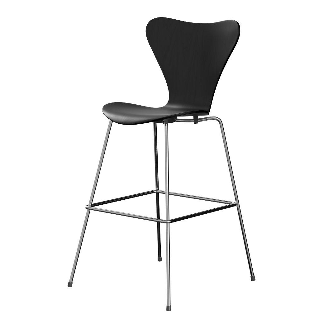 Fritz Hansen Serie 7 Design Barhocker | Modell 3197 | Schwarz