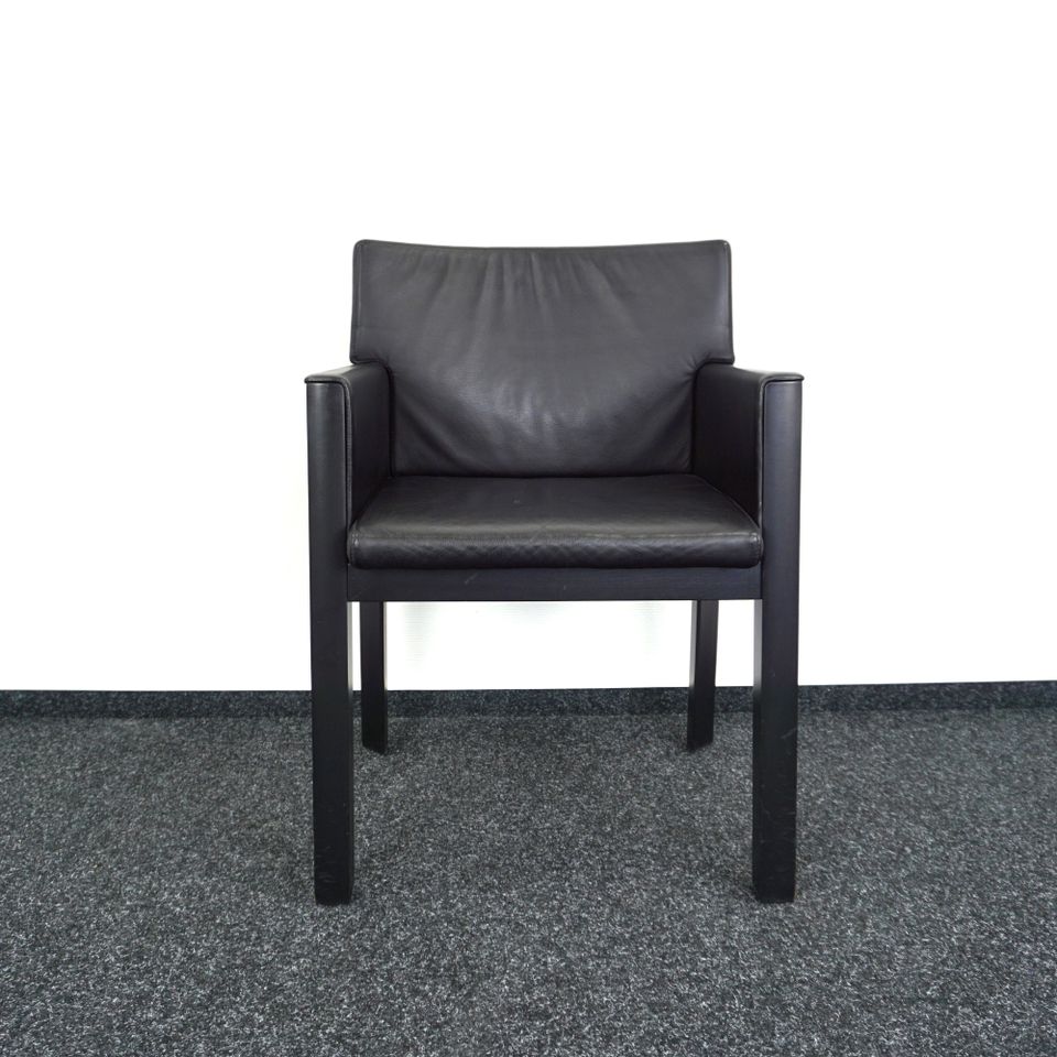 Wilkhahn Konferenzstuhl | Esszimmerstuhl | Schwarz | Leder