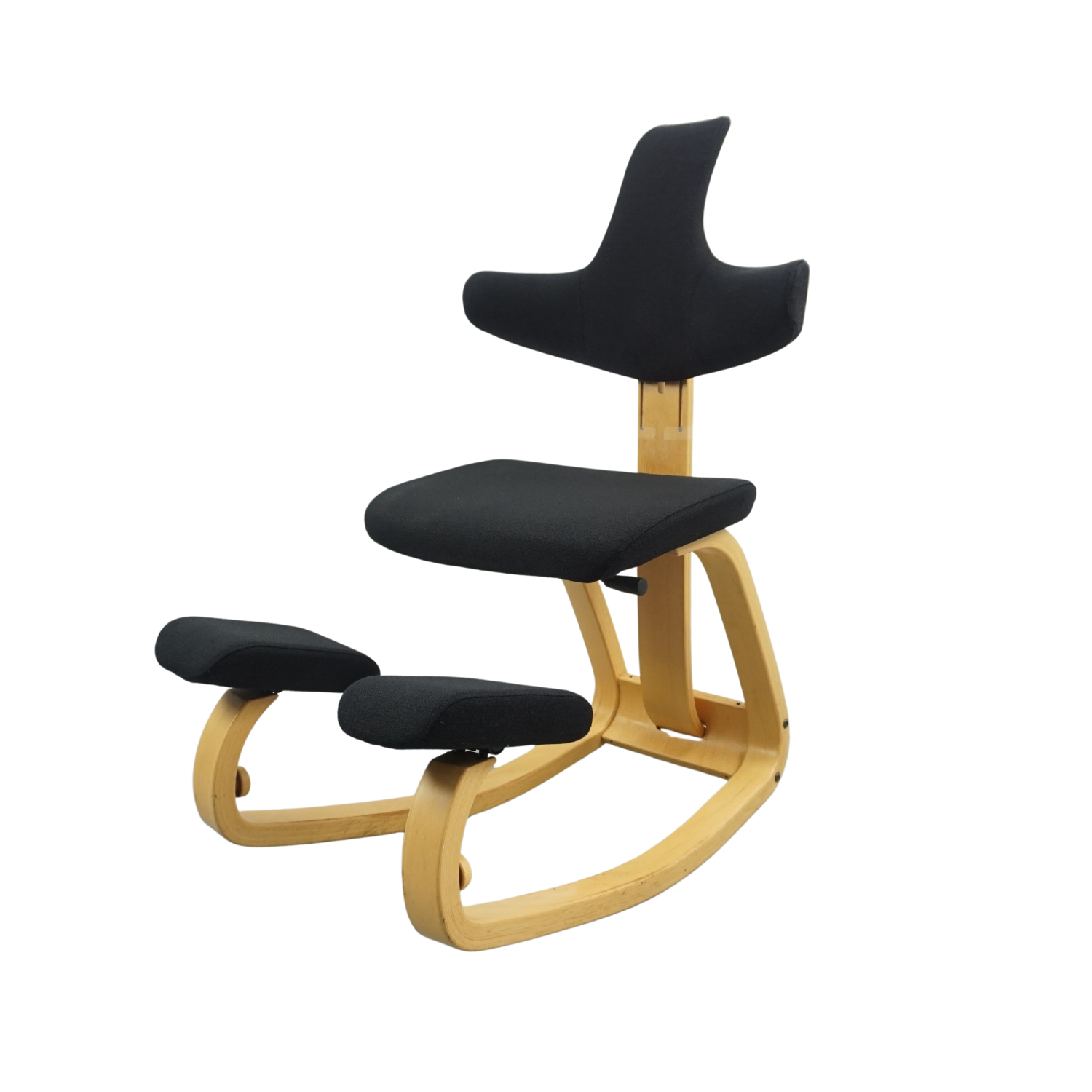 Varier Thatsit Balance Chair | Holz | mit schwarzer Polsterung