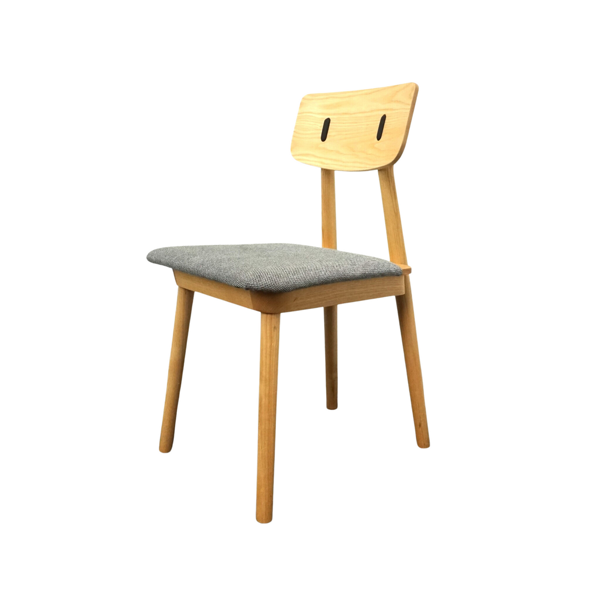 DeVorm Clip Chair Design Stuhl | Holz | Grau / Beige Stoff