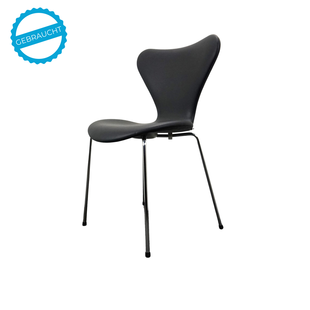Fritz Hansen Serie 7 Design Stuhl | Modell 3107 | Leder | Essential Schwarz