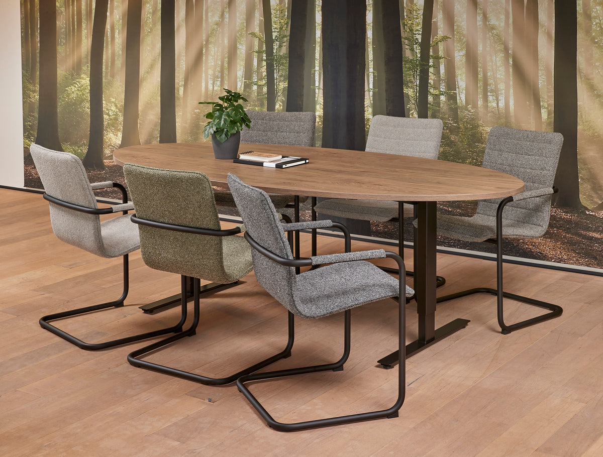 RMOffice TZ-Line Konferenztisch | Oval | 220 x 110 cm | Feste Höhe