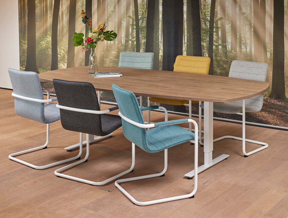 RMOffice Tezz Konferenztisch | Dänischer ovaler | Höhenverstellbar | 240 x 120 cm