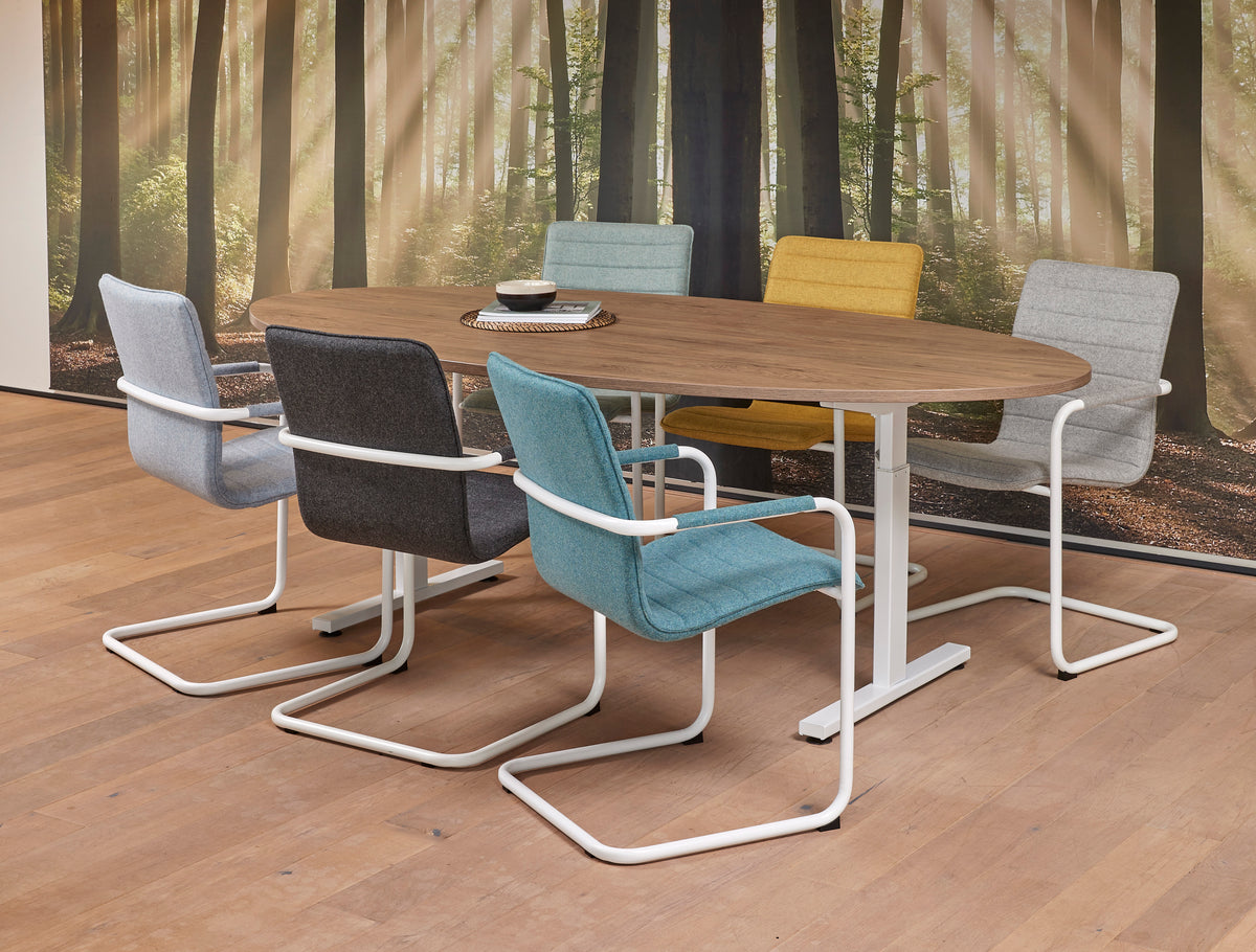 RMOffice T-Line Konferenztisch | Oval | 220 x 110 cm | Feste Höhe