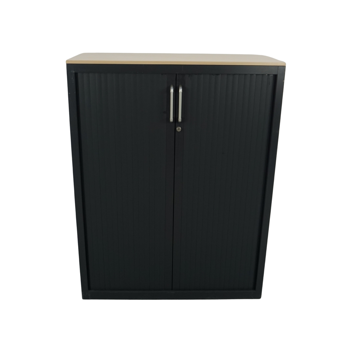 Steelcase Jalousieschrank | 130 x 100 x 43 cm | Schwarz | 3 OH