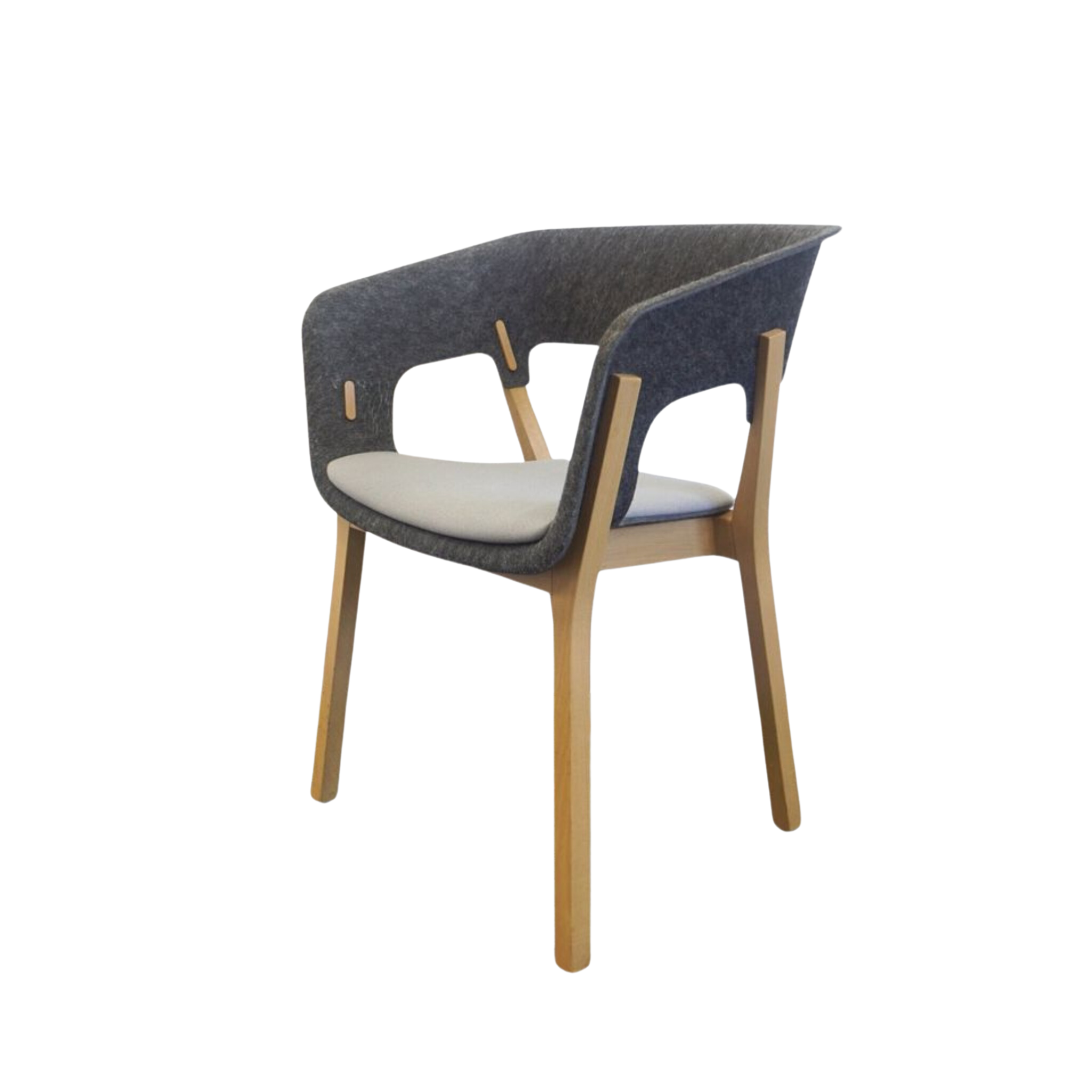 Kusch + Co Njord Design Stuhl | Filz | Anthrazit-Grau