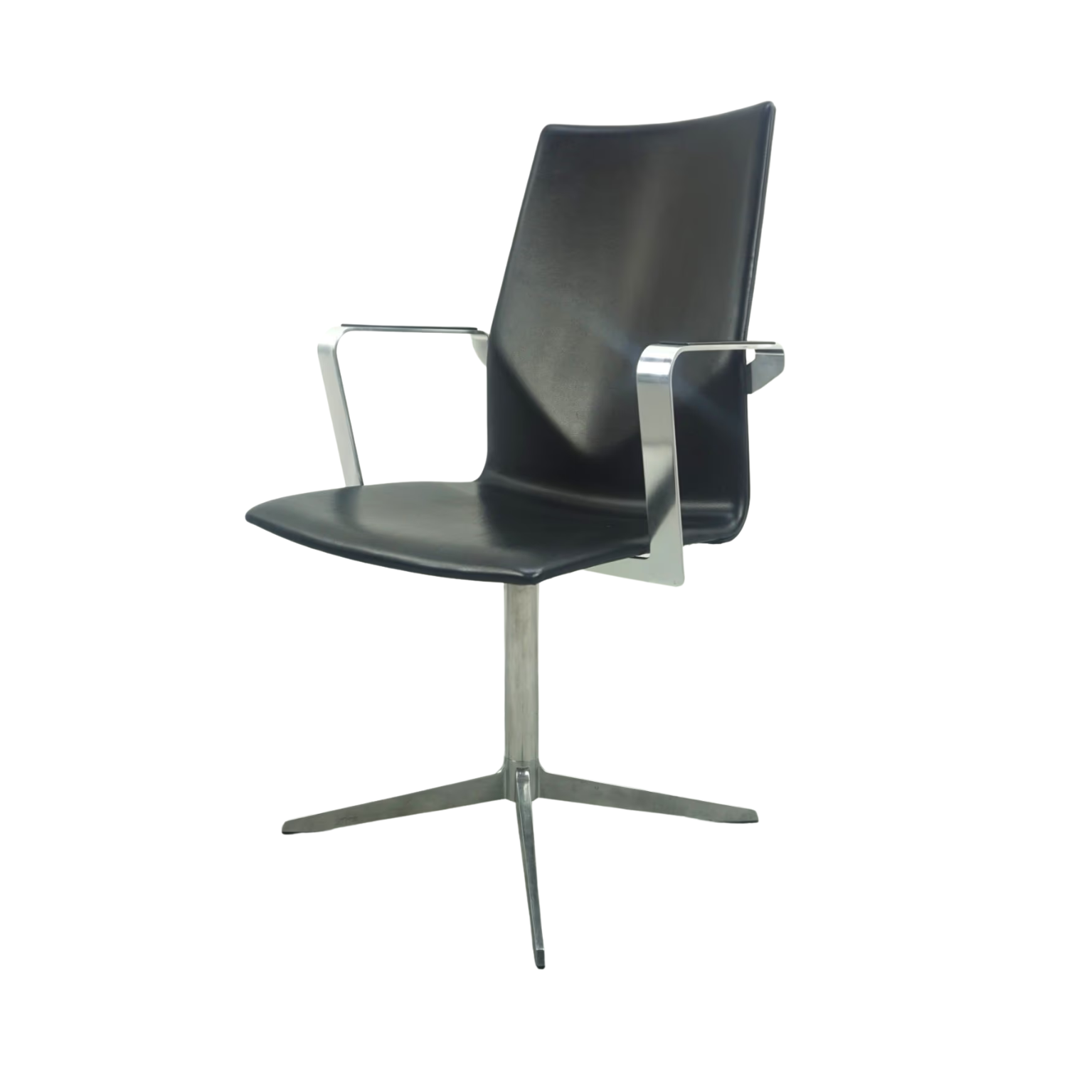Four Design FourCast XL Konferenzstuhl | Schwarz | Leder | Chrom