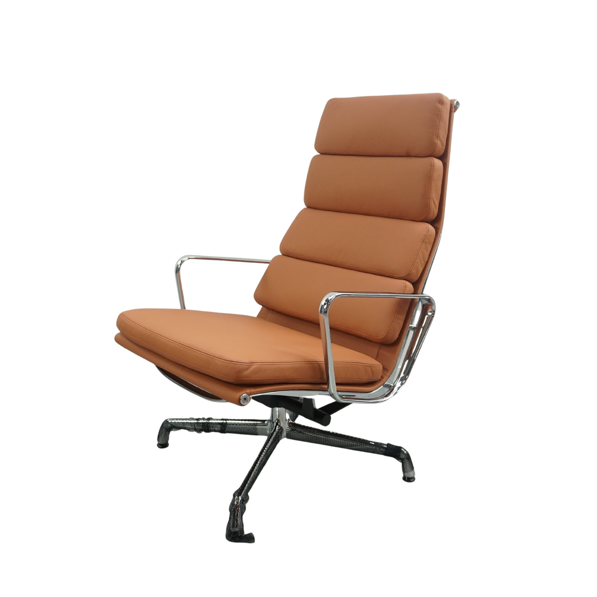 Vitra Eames EA 222 Lounge Chair Cognac Leder Chrom