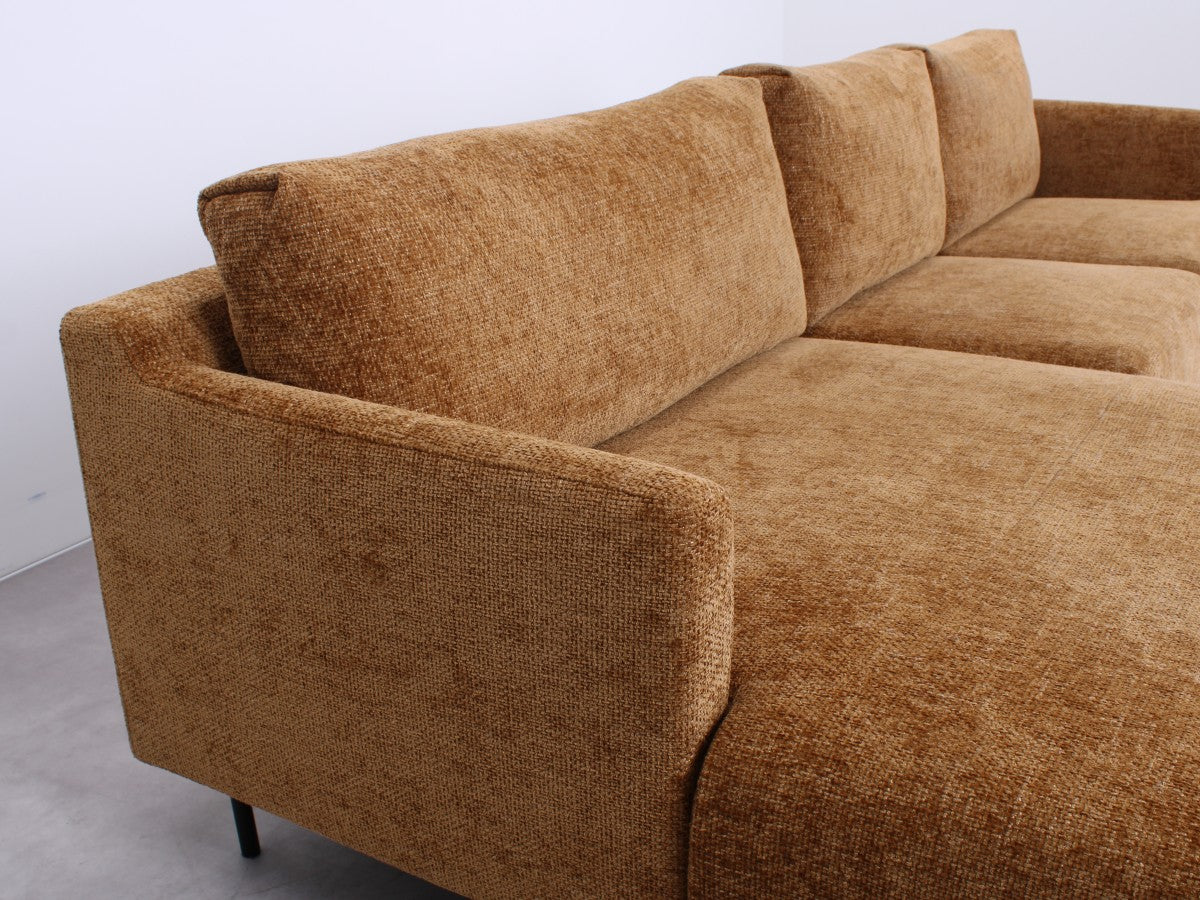 Gebrauchtes Bronx71 Denver Ecksofa in Ockergelb mit Chenille-Bezug