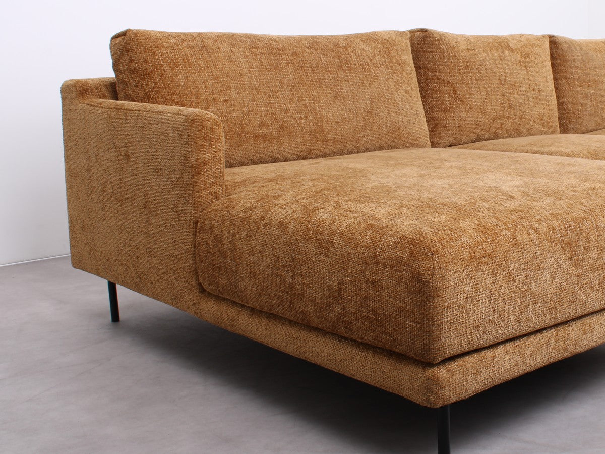 Gebrauchtes Bronx71 Denver Ecksofa in Ockergelb mit Chenille-Bezug