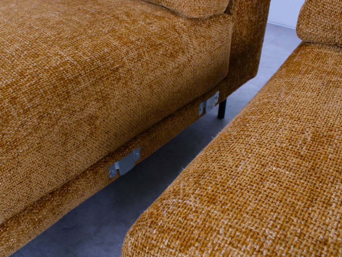 Gebrauchtes Bronx71 Denver Ecksofa in Ockergelb mit Chenille-Bezug