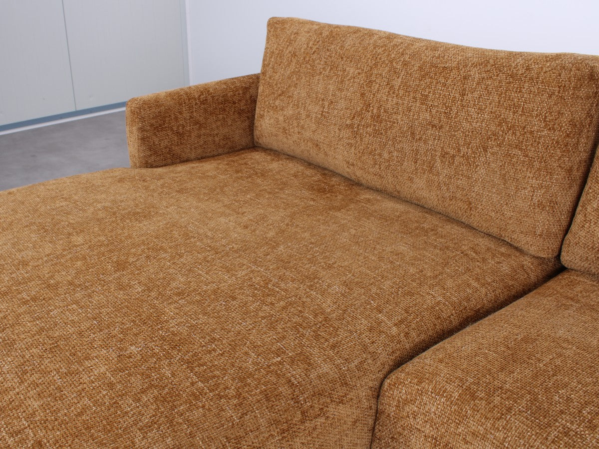 Gebrauchtes Bronx71 Denver Ecksofa in Ockergelb mit Chenille-Bezug