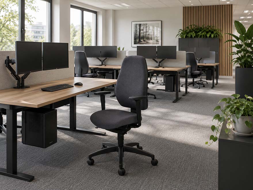 Dauphin Shape XT ergonomischer Bürostuhl in Schwarz, refurbished durch R&M