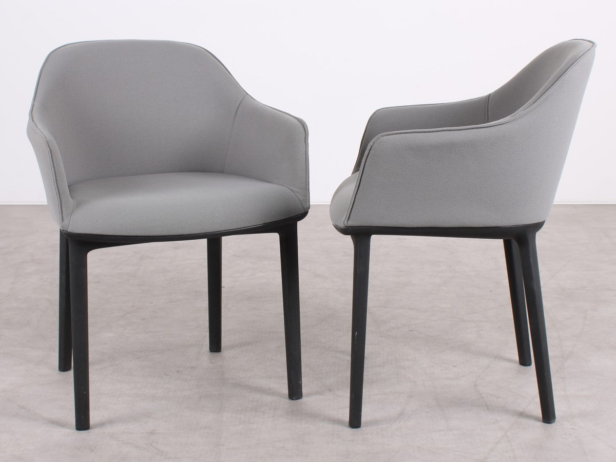 Gebrauchte Vitra Softshell Chair in Grau mit Armlehnen