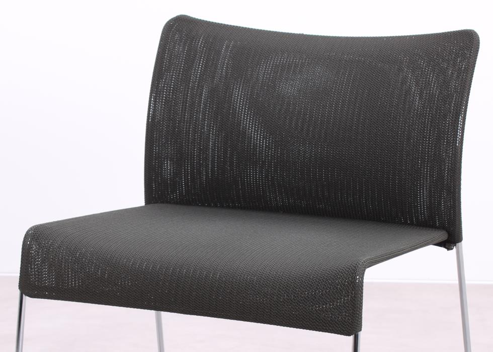 Gebrauchter Vitra Soft Sim Sessel in Grau mit Blick auf Sitzfläche und Rückenlehne