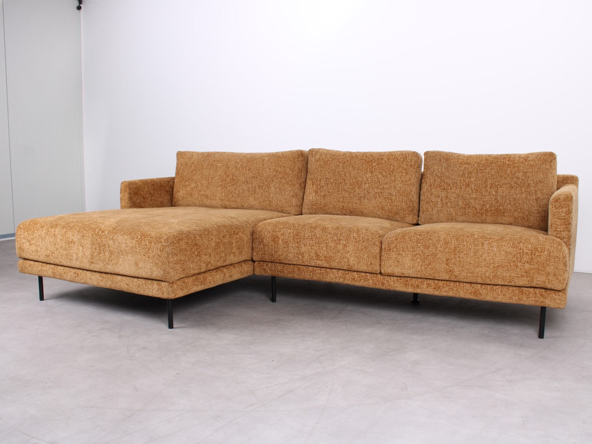 Gebrauchtes Bronx71 Denver Ecksofa in Ockergelb mit Chenille-Bezug