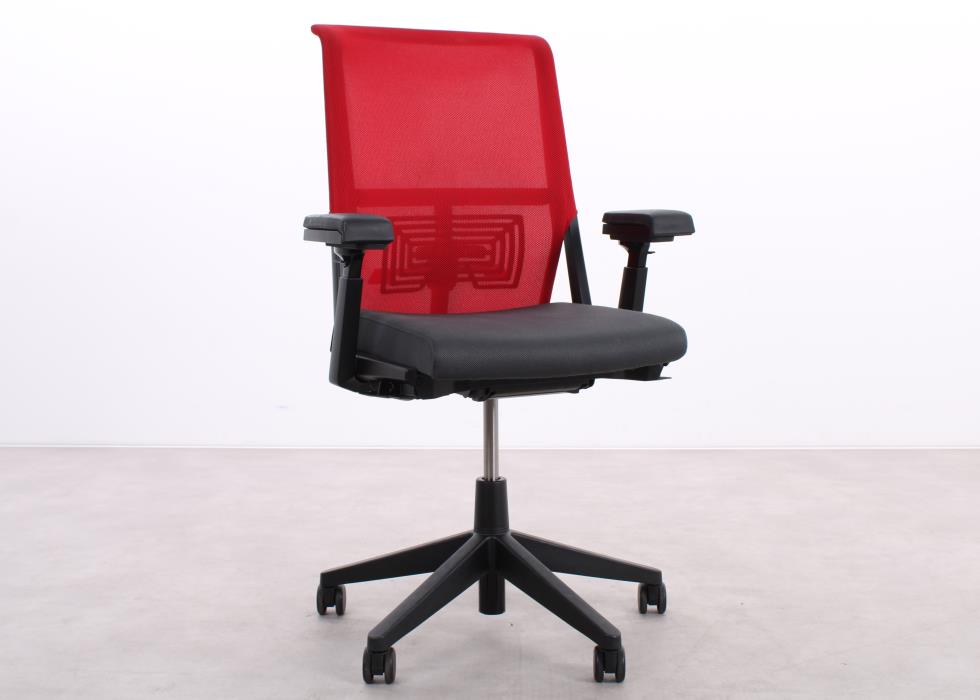 Haworth Comforto 5965 ergonomischer Bürostuhl in Grau und Rot