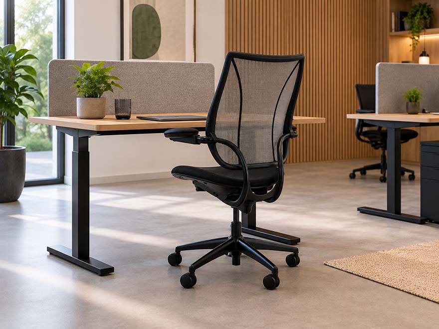 Humanscale Liberty Task ergonomischer Bürostuhl in Schwarz, refurbished durch R&M