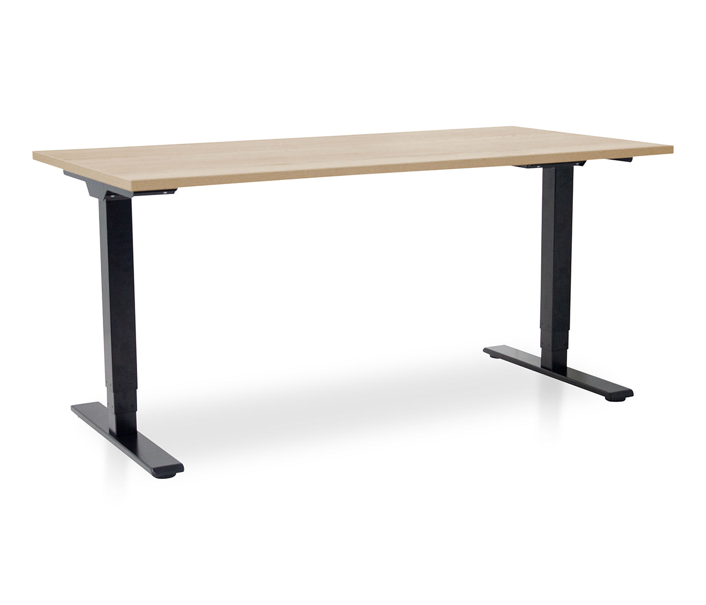 Lineaflex MRC COMFORT elektrischer Sitz-Steh-Schreibtisch mit Platte in Robuste Eiche und schwarzem Gestell