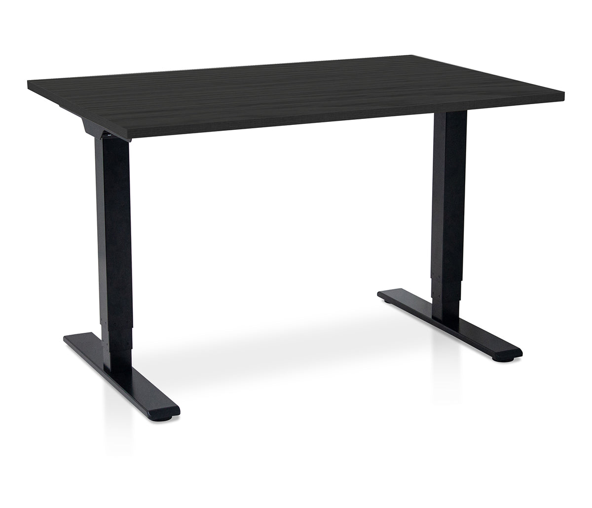 Lineaflex MRC COMFORT elektrischer Sitz-Steh-Schreibtisch mit Platte in Schwarze Eiche und schwarzem Gestell