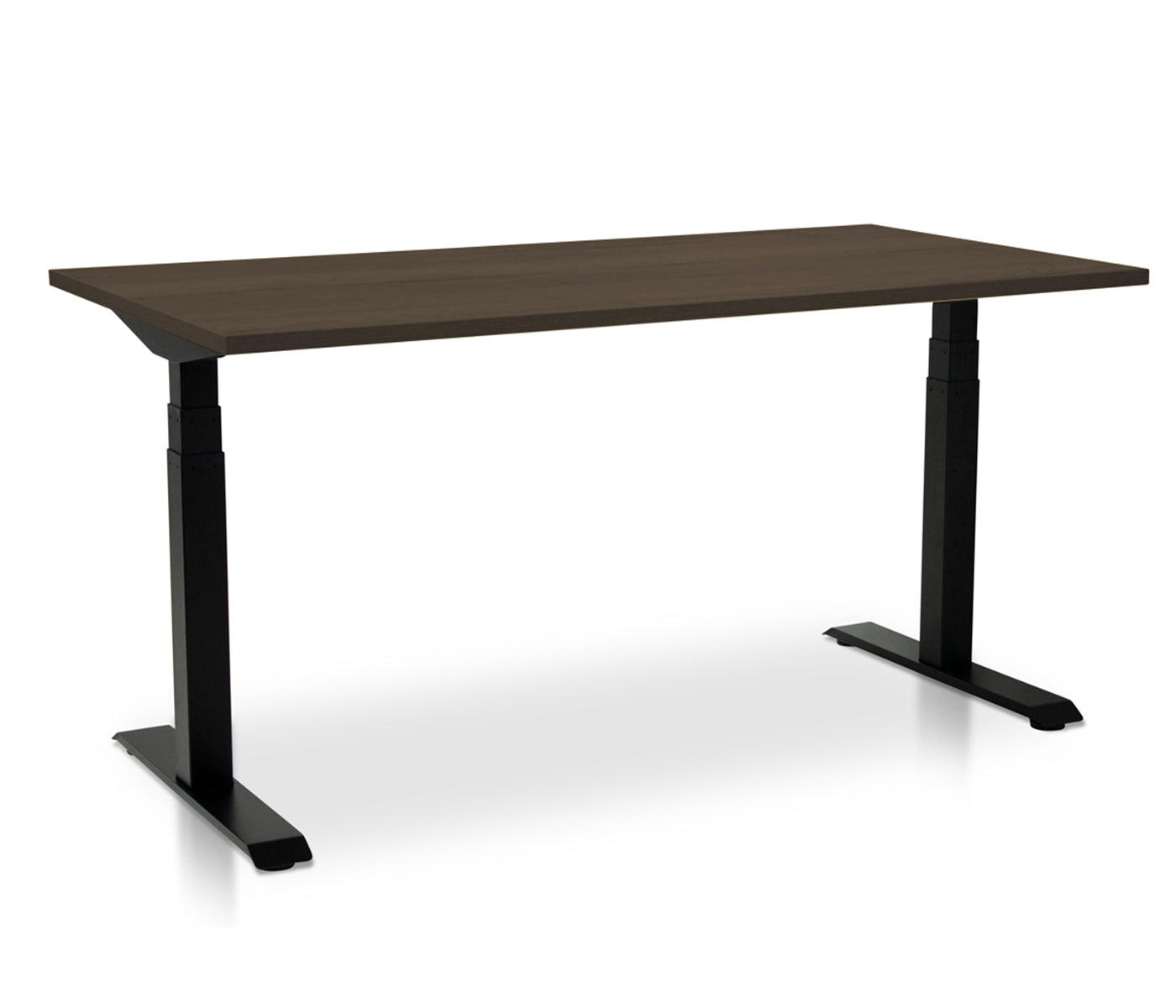 Lineaflex MRC PRO elektrischer Sitz-Steh-Schreibtisch mit Platte in Braune Eiche und schwarzem Gestell