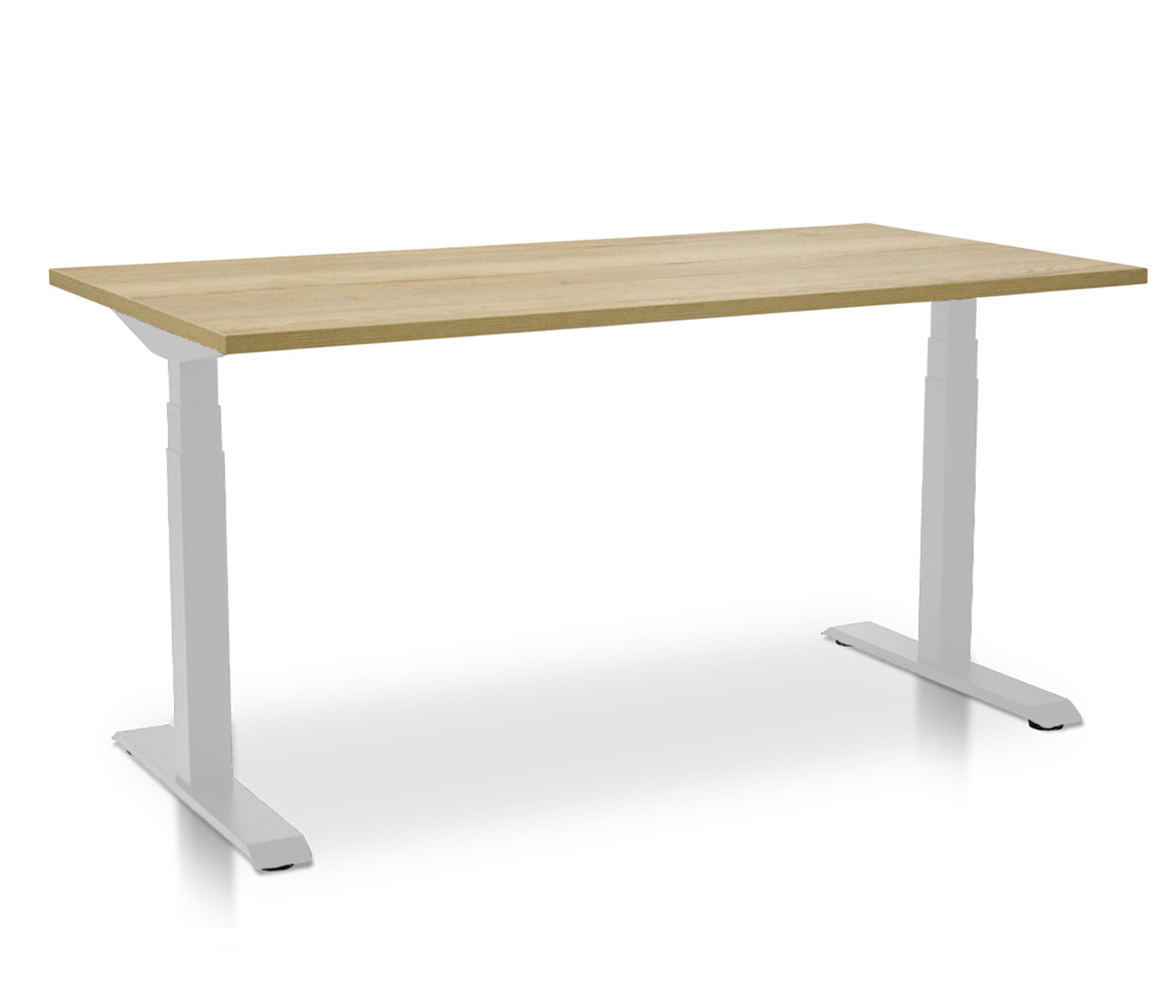 Lineaflex MRC PRO elektrischer Sitz-Steh-Schreibtisch mit Platte in Robuste Eiche und weißem Gestell