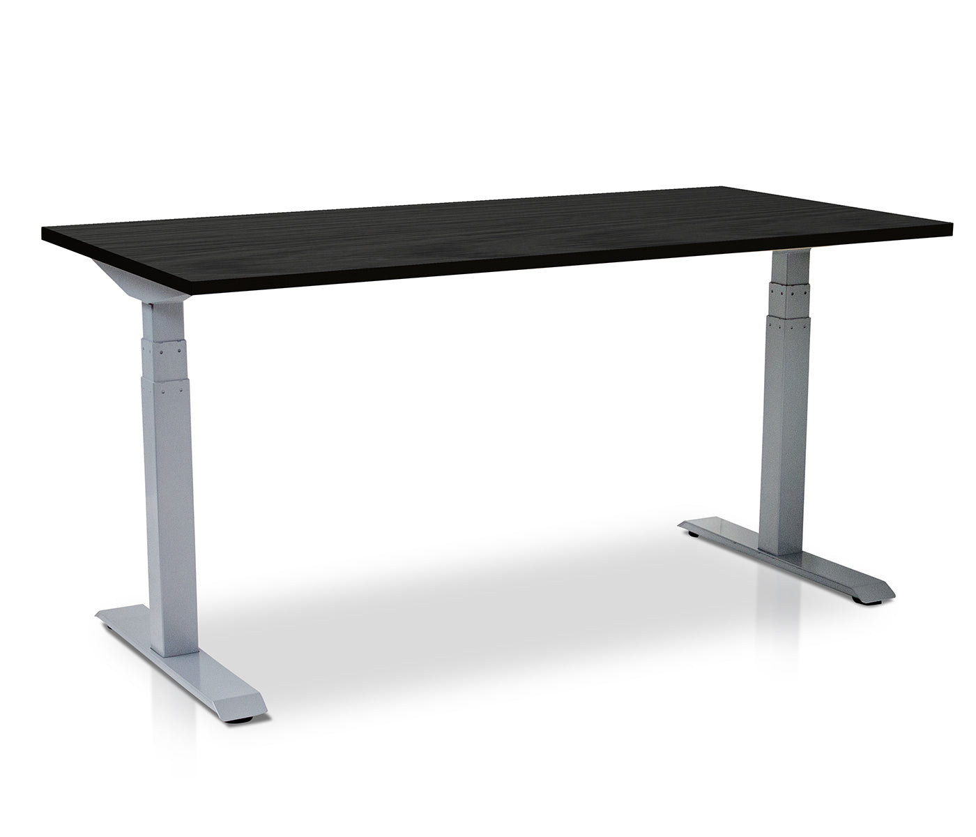 Lineaflex MRC PRO elektrischer Sitz-Steh-Schreibtisch mit Platte in Schwarze Eiche und Gestell in Aluminium