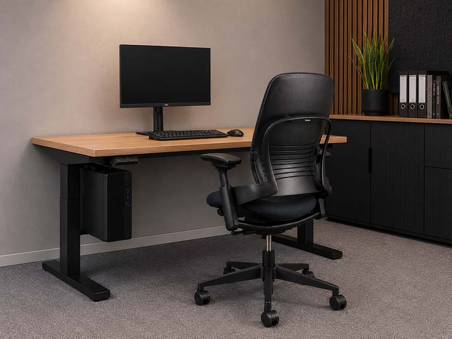 Steelcase Leap V2 Bürodrehstuhl in Schwarz, refurbished durch R&M