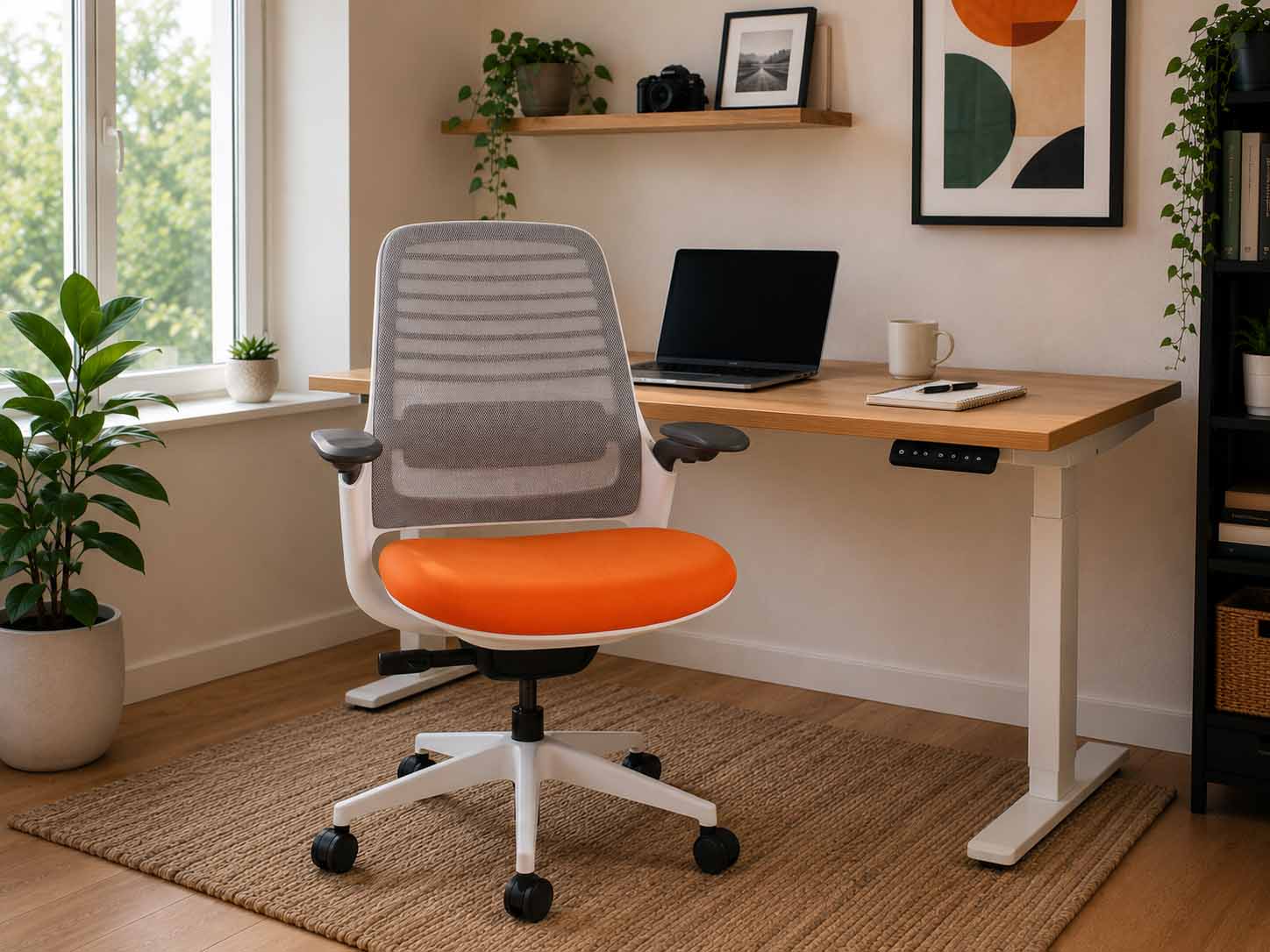 Steelcase Series 1 ergonomischer Bürostuhl in Orange, refurbished durch R&M