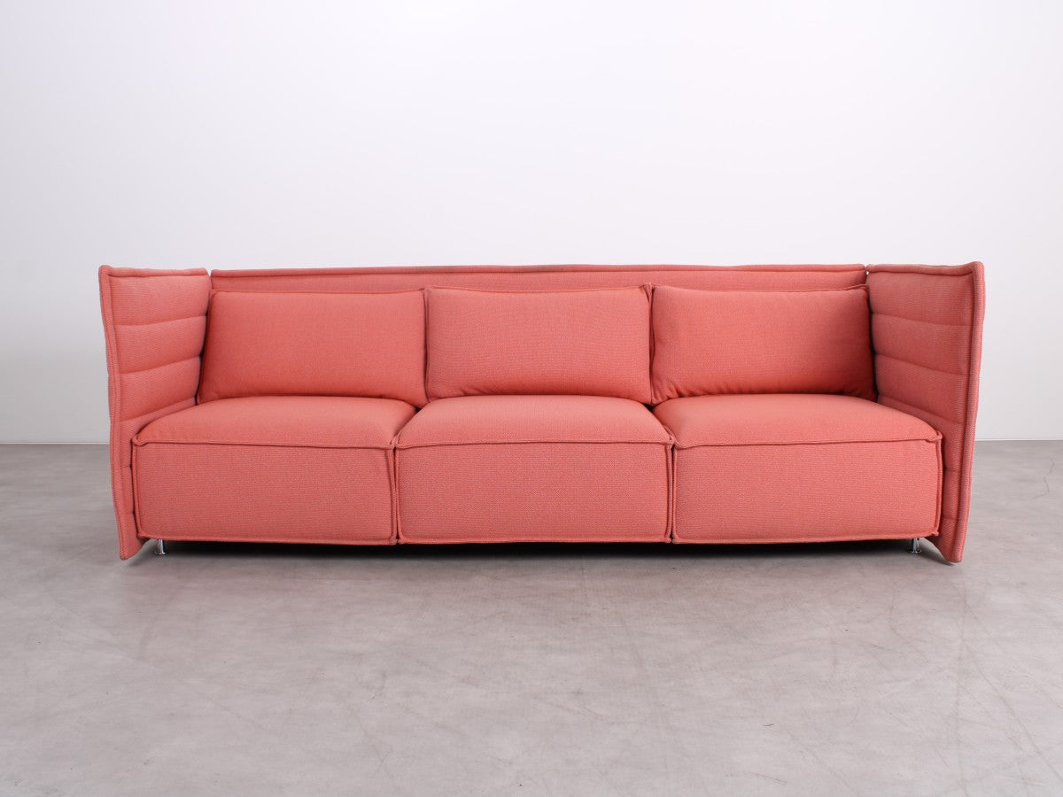 Gebrauchtes Vitra Alcove Plume Contract Sofa in Pale Rose und Dark Orange mit hohen Rücken- und Seitenpaneelen