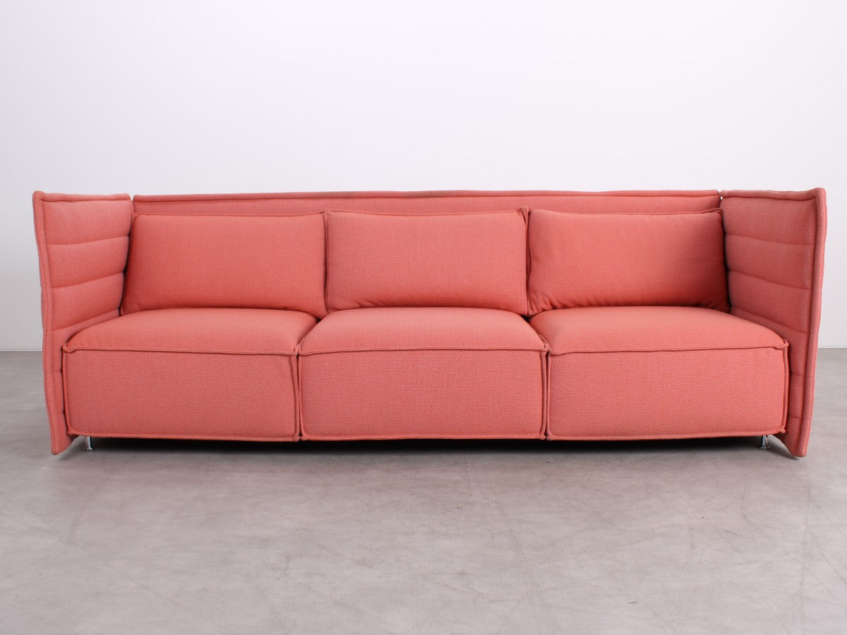 Gebrauchtes Vitra Alcove Plume Contract Sofa in Pale Rose und Dark Orange mit hohen Rücken- und Seitenpaneelen