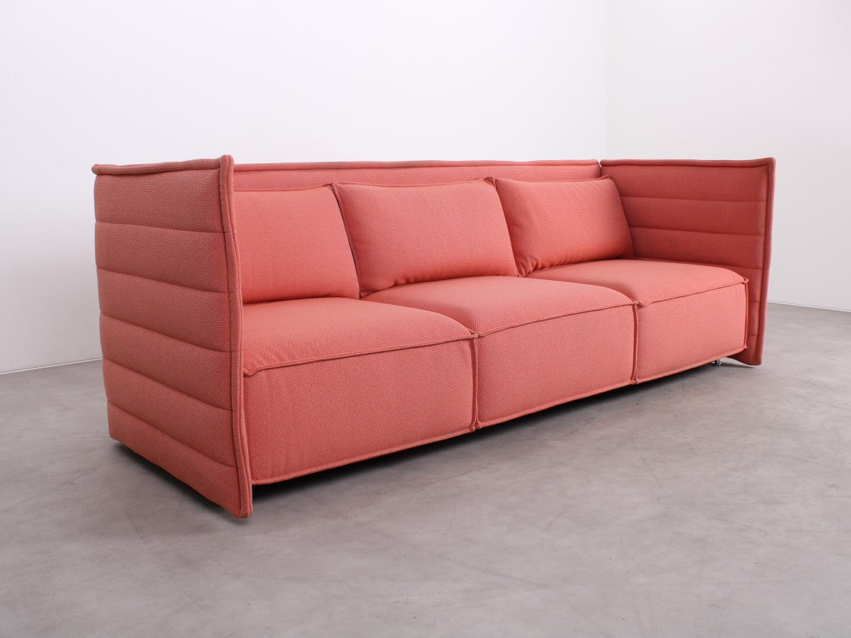 Gebrauchtes Vitra Alcove Plume Contract Sofa in Pale Rose und Dark Orange mit hohen Rücken- und Seitenpaneelen