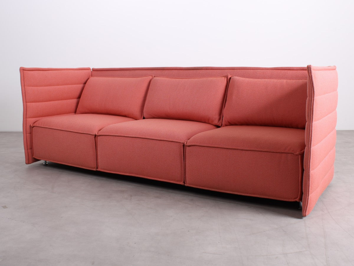 Gebrauchtes Vitra Alcove Plume Contract Sofa in Pale Rose und Dark Orange mit hohen Rücken- und Seitenpaneelen