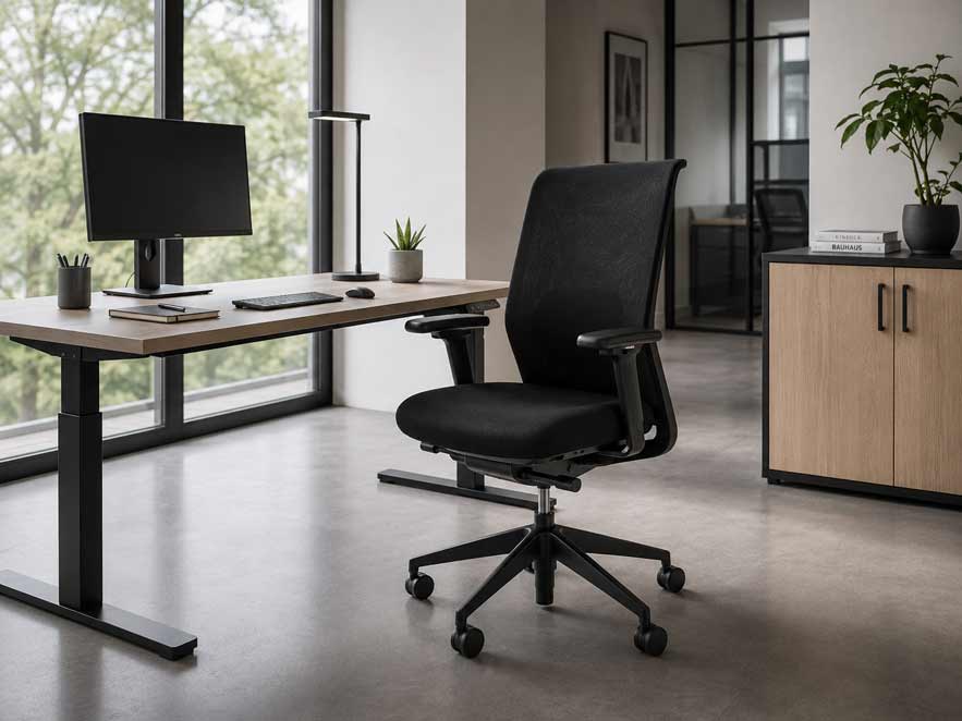 Vitra ID Mesh ergonomischer Bürostuhl in Schwarz, refurbished durch R&M