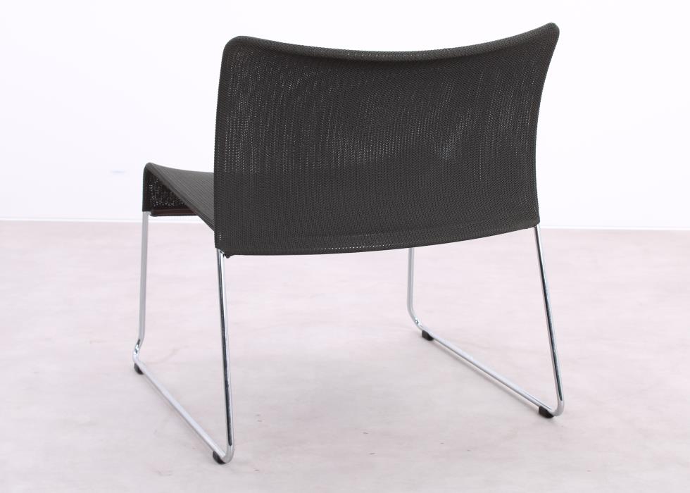 Rückansicht des grauen Vitra Soft Sim Sessels mit Netzrücken