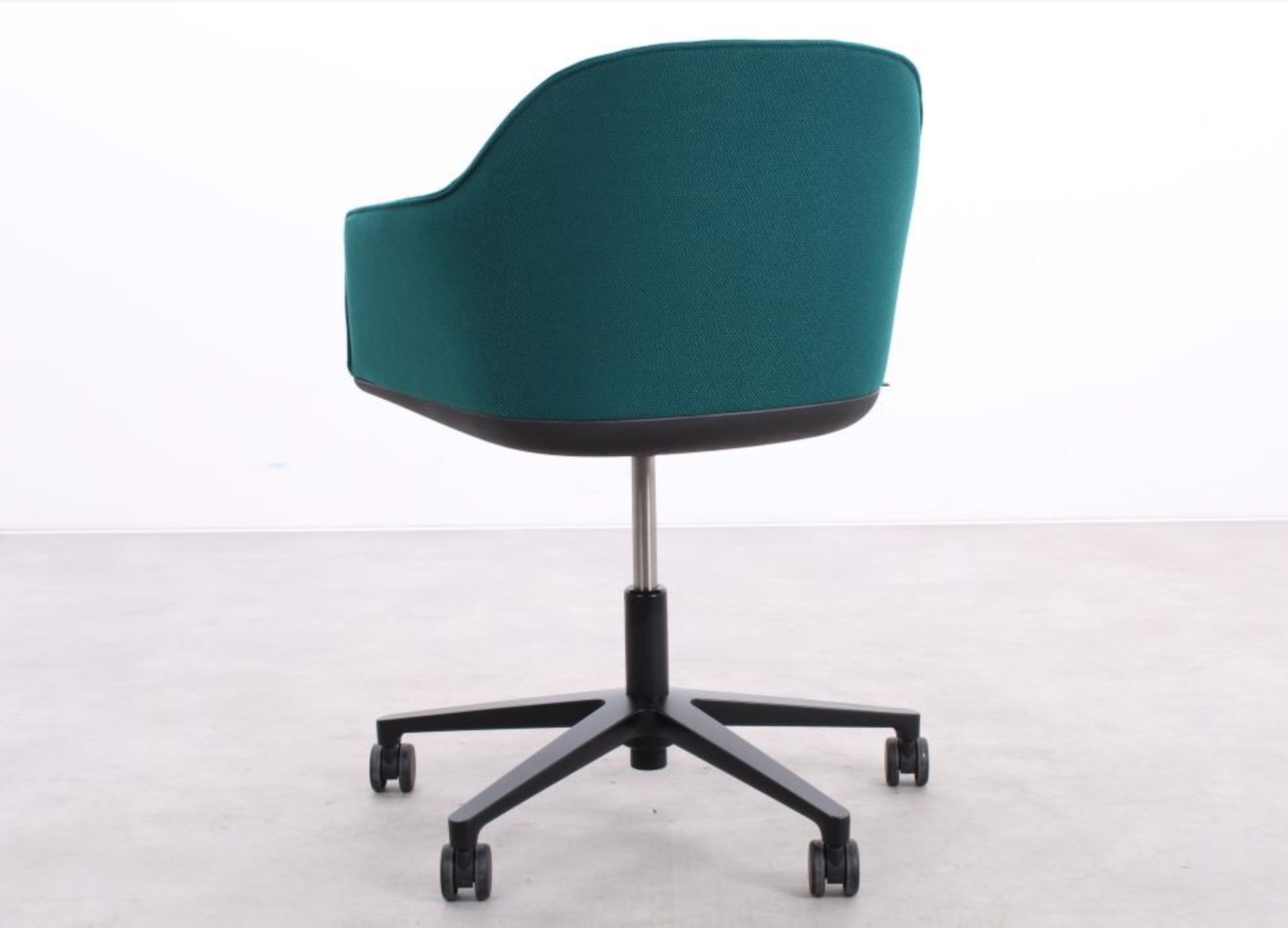 Vitra Softshell Chair in Grün mit schwarzem Gestell und Rollen