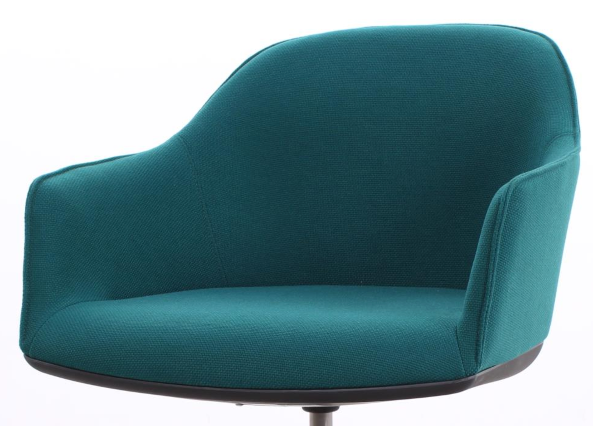 Vitra Softshell Chair in Grün mit schwarzem Gestell und Rollen